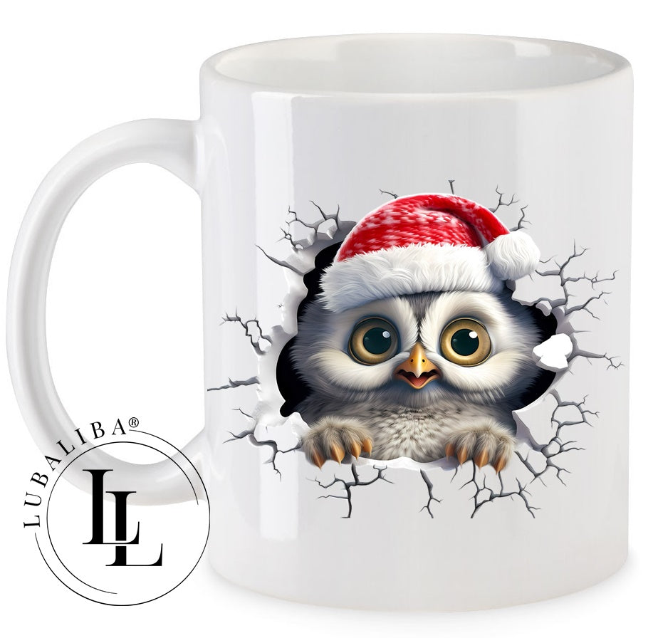 Tasse " 3D- Optik Christmas Eule Emma " ArtNr.: CBC